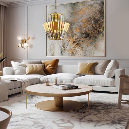 Lampa Sufitowa Żyrandol DONNA Złota 9xE14 Milagro