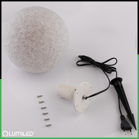 Lampa Oprawa Ogrodowa Zewnętrzna KAMIENNA KULA LED LUMIKULA 30cm E27 IP65 LUMILED