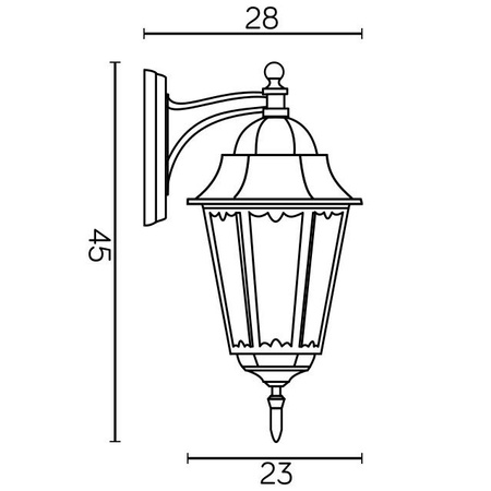 Lampa Ogrodowa Zewnętrzna Elewacyjna KINKIET LED Retro Classic II K 3012/1/DH E27 Su-Ma