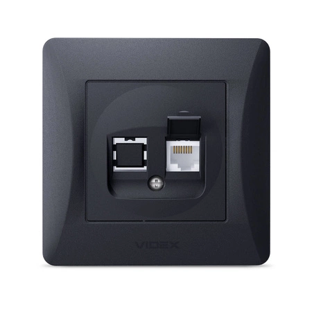 Gniazdo Pojedyncze Komputerowe RJ45 Natynkowe Czarne BINERA VIDEX