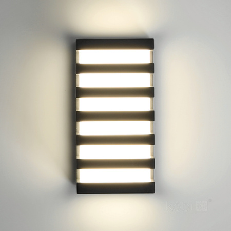 Lampa Ogrodowa Kinkiet Elewacyjny Zewnętrzny LED 10W 220lm 4000K Neutralna IP54 Czarna Entera Kobi