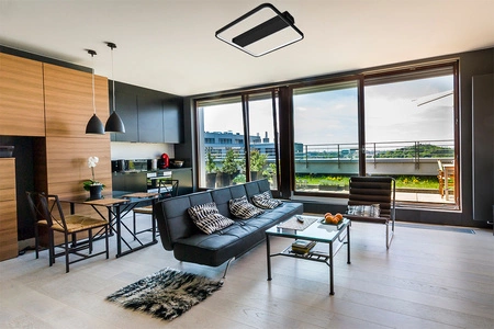 Lampa Sufitowa Żyrandol LED Galax 40W czarny + Pilot