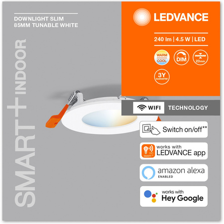 Oprawa Podtynkowa Panel LED DOWNLIGHT 4,5W 240lm CCT 8,5cm SMART+ WIFI LEDVANCE