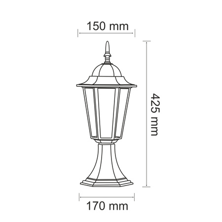 Lampa Ogrodowa Stojąca LIGURIA-LT 1xE27 Niska 42cm Czarna - GOLDLUX (Polux)