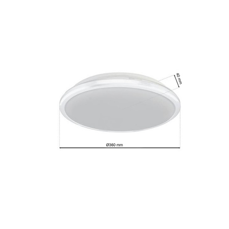 Plafon LED Lampa Sufitowa Natynkowa TERMA Biały 24W LED IP44 Ø360 mm Milagro