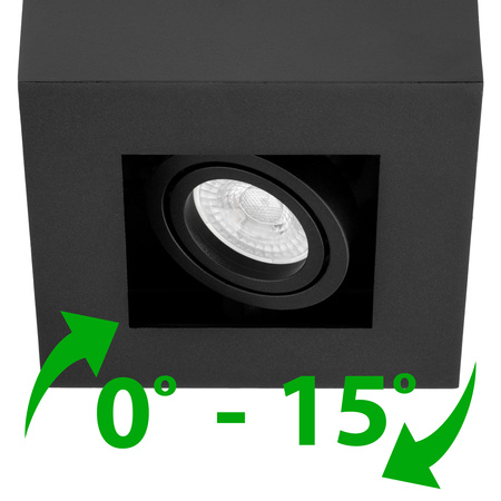 Oprawa Natynkowa HALOGENOWA Ruchoma SPOT GU10 Kwadrat Czarna AURI LUMILED