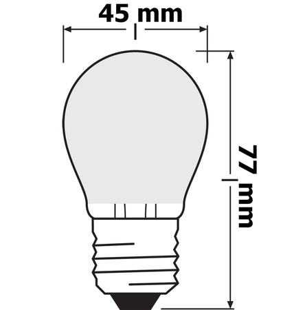 Żarówka LED P45 Kulka E27 2.8W = 25W 250lm 2700K Ciepła 320° Ściemnialna Retrofit Filament CLASSIC Osram