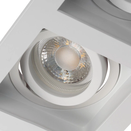 Oprawa sufitowa podtynkowa ARET 2x GU10/GU5.3 Kwadratowa Ruchoma Biała KANLUX