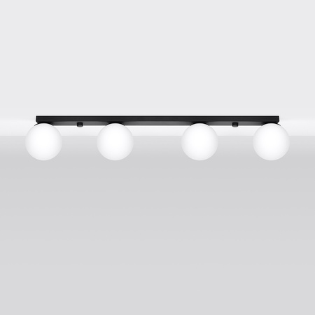 Lampa Sufitowa Listwa Oświetleniowa 4x G9 Kula Czarna Nowoczesna Yoli Sollux