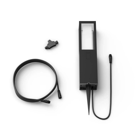 Lampa Ogrodowa Zewnętrzna LED SŁUPEK 40cm 15.8W 1180lm IP44 White and Color Ambiance RGB + TW Czarna Inteligentna SMART Zigbee Bluetooth Impress LowVolt Philips HUE