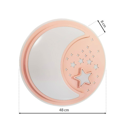 Plafon LED Lampa Sufitowa Natynkowa NOTE Różowy 45W LED Ø480 mm Milagro