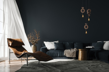 Lampa Sufitowa Wisząca E27 Czarna Drewno Skandynawska DROPS WOOD D 11176 Nowodvorski