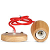 Lampa Wisząca Oprawa E27 Drewniany klosz z czerwonym kablem VT-7778 V-TAC