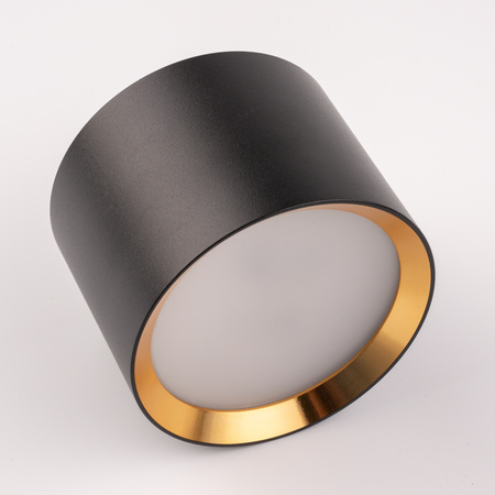 Oprawa HALOGENOWA Natynkowa SUNLA Tuba Gx53 LED Spot Kinkiet Sufitowa Walec Czarno - Złoty LUMILED