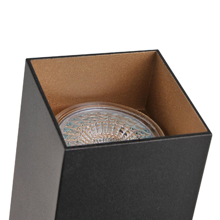 Zestaw Szynowy Szynoprzewód Szyna Listwa 1-Fazowa + 3x Reflektor GU10 Czarna Złota SQUARE Sanico Goldlux