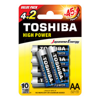 Baterie Alkaliczne TOSHIBA HIGH POWER LR6 AA 1,5V PACK 6szt