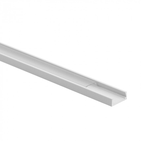 Profil Aluminiowy LED Natynkowy Biały 1m z Kloszem Przezroczysty do Taśm LED + Zaślepki seria N Ecolight