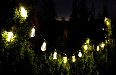 Girlanda Solarna Ogrodowa 20x LED Ozdobne Żarówki 5,69m Ciepła 3000K HELIC LUMILED