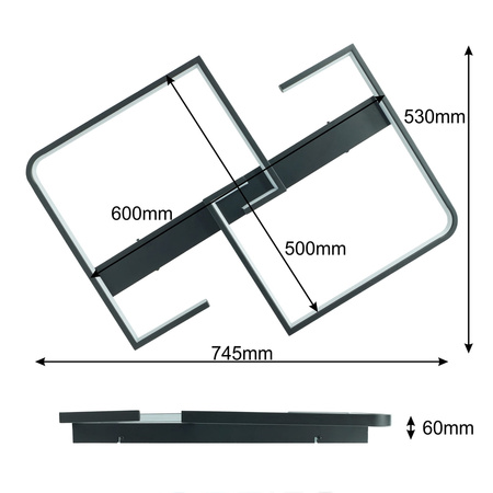 Lampa Sufitowa LED Plafon Żyrandol SALEM 48W 4000K 4100lm
