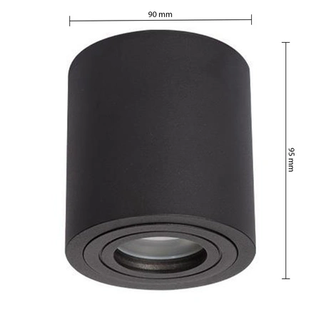 Oprawa Natynkowa Halogenowa Tuba Reflektor Spot GU10 IP54 Okrągła Czarna Masterled