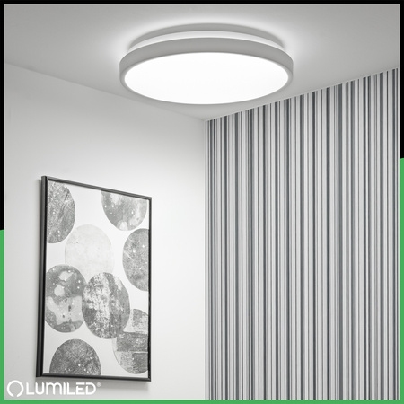 Plafon LED Lampa Sufitowa Natynkowa 24W 4000K CELIS Okrągły IP44 Biały Ring ALS LUMILED