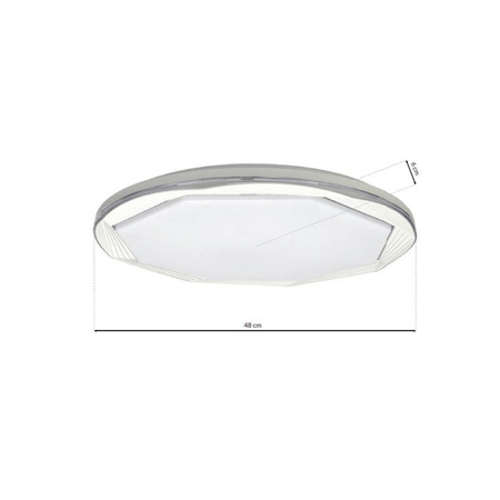 Plafon natynkowy OPTIMA 52W LED Geometryczna Forma ML6400 Milagro Tworzywo Sztuczne + Metal