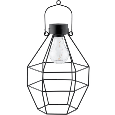 Lampa Solarna LED Zewnętrzna Ogrodowa Stojąca Wisząca Latarenka 3000K IP44 25cm Czujnik Zmierzchu