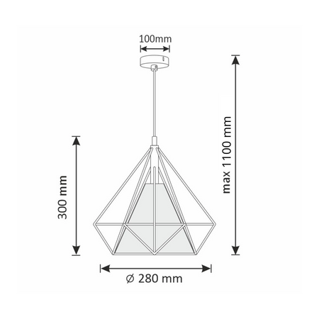 Lampa wisząca HIRA 1xE27 Geometryczna Oprawa Trójwymiarowa P314550 GOLDLUX (Polux) Metal