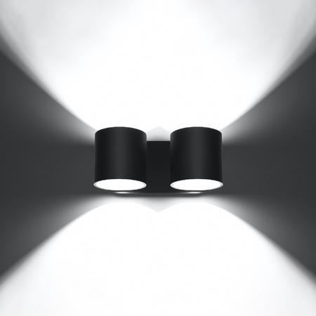 Lampa Ścienna Kinkiet 2x G9 Cylindryczna Czarna Nowoczesna Orbis Sollux