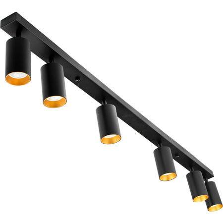 Lampa sufitowa ERIS SPOT Reflektor Oprawa Halogenowa 6xGU10 Czarno-Złota