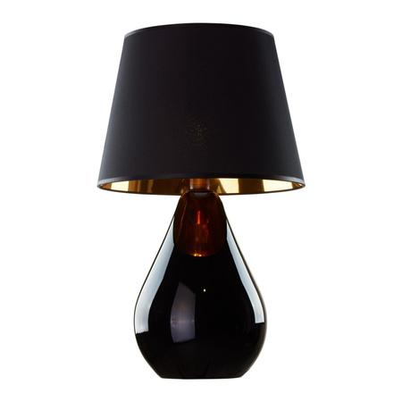 Lampa Stołowa Biurkowa Nocna LACRIMA BLACK/GOLD Abażur Czarno-Złota Elegancka E27 5454 TK Lighting