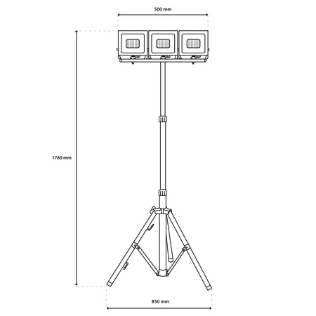 Naświetlacz LED ZUNA2 Halogen Lampa 3x 50W 4000K na Statywie + Przewód + Złącze Hermetyczne LUMILED
