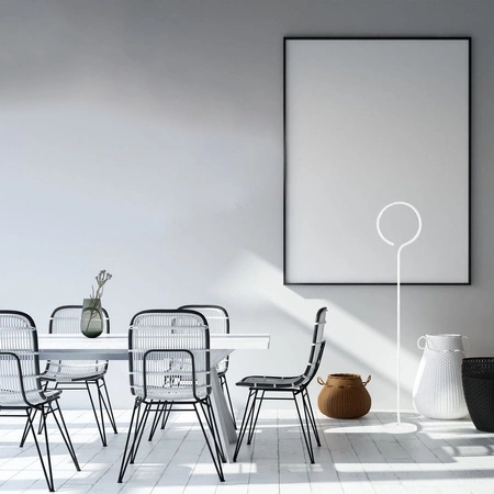 Lampa stojąca ORION okra biały 35W LED IP20 styl nowoczesny minimalistyczny Metal i akryl Milagro