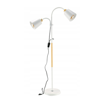 Lampa Stojąca Podłogowa LED 2x E27 144cm LOFT z Włącznikiem Biała