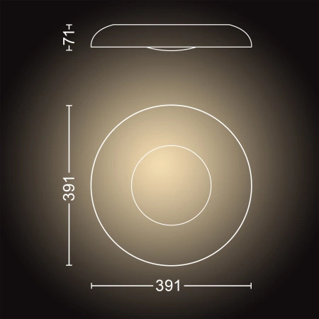 Plafon LED Lampa Sufitowa Natynkowa 22.5W 2500lm IP20 White Ambiance TW Czarna 39cm Inteligentna SMART Zigbee Bluetooth Still Philips HUE