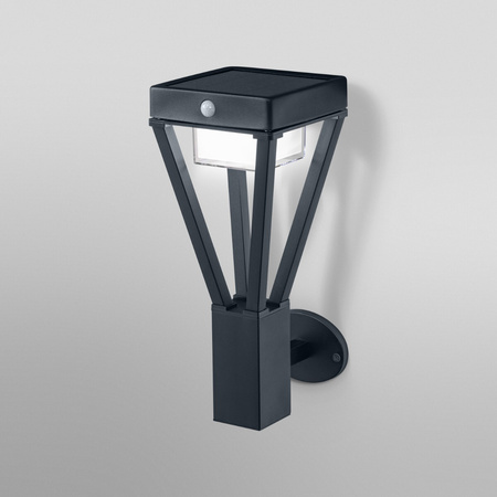 Lampa Ogrodowa Zewnętrzna Kinkiet Elewacyjny LED 6W 550lm 3000K IP44 Czarny Z Czujnikiem Ruchu i Zmierzchu Endura Ledvance