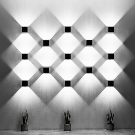 Lampa Ścienna Oprawa Natynkowa G9 Kwadratowa Szara Nowoczesna Quad Sollux