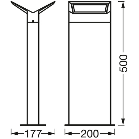 Lampa Ogrodowa Zewnętrzna SŁUPEK 9.5W 580lm 3000K 50cm Endura Style BAT LEDVANCE