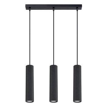 Lampa Wisząca Sufitowa Zwis Tuba Spot 3x GU10 Czarna Karbon Deep Space SL.1575 Sollux