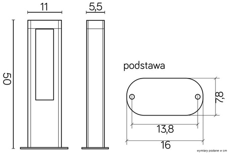 Lampa Ogrodowa Zewnętrzna Stojąca SŁUPEK LED Evo GL15402 12W 710lm 4000K Neutralna 50cm Su-Ma