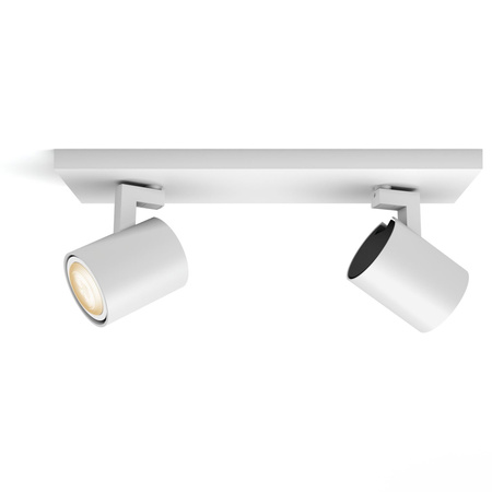 Lampa sufitowa Reflektor LED Spot Runner Biały 2x 4.2W CCT PHILIPS HUE Bluetooth Zigbee + Przełącznik Dimmer Switch