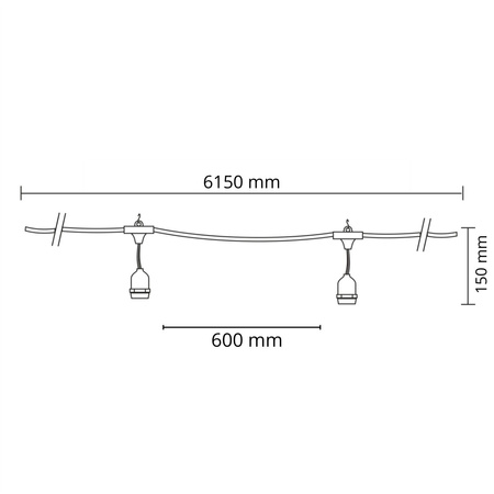 Sznur do girlandy ogrodowej 10 x E27 GOLDLUX (Polux)