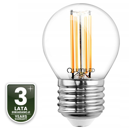6x Żarówka LED E27 Kulka P45 4W = 40W 470lm 3000K Ciepła 360° FILAMENT LUMILED