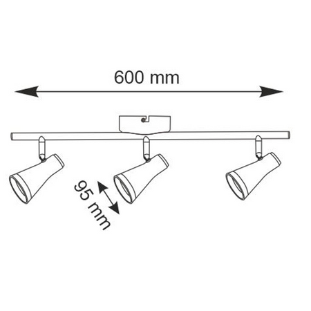 Lampa sufitowo-ścienna ruchoma regulowana 12,6W LED BERG 3 czarny 3000K GOLDLUX (Polux)