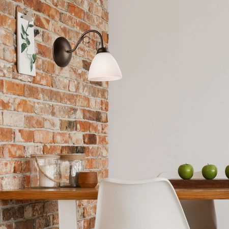Lampa Ścienna Kinkiet ADELLE E27 Biały Brązowy Klasyczny KM-1.6 Lamkur