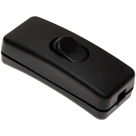 Włącznik przełącznik kołyskowy na przewód zatrzaskowy czarny