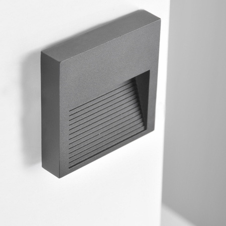 Lampa oprawa schodowa natynkowa LED ogrodowa 3W 60lm IP44 4000K szara kwadrat Q9 GOLDLUX (Polux)