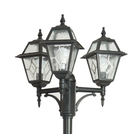 Lampa Ogrodowa Zewnętrzna Słupek LATARNIA E27 Witraż OGMWN 3 N 185-285cm czarny Su-Ma