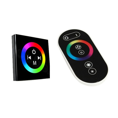 Kontroler LED RGB PANEL DOTYKOWY +PILOT RF 12V 12A