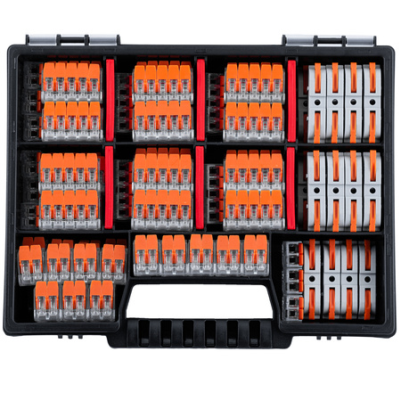 Szybkozłączki Złączki Instalacyjne Komplet Zestaw 100 sztuk - 40x 2X4MM, 40x 5X4MM, 20x 1+1 + Organizer Walizka